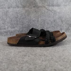 White Mountain Shoes Womens 9 Sandals Healing Footbed Slide Buckle Strap Leather